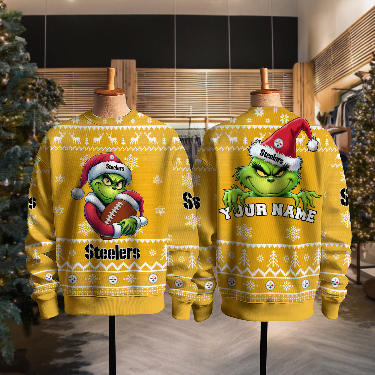 Pittsburgh Steelers Premium Ugly Christmas Sweater Limited Edition AZHGUSW000031TeamColor