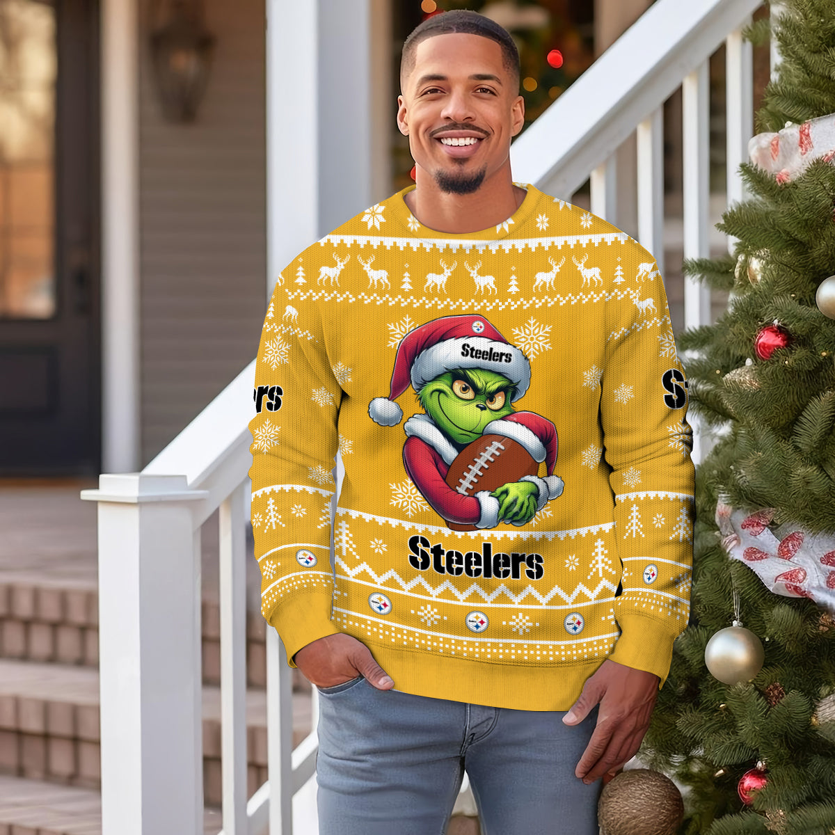 Pittsburgh Steelers Premium Ugly Christmas Sweater Limited Edition AZHGUSW000031TeamColor