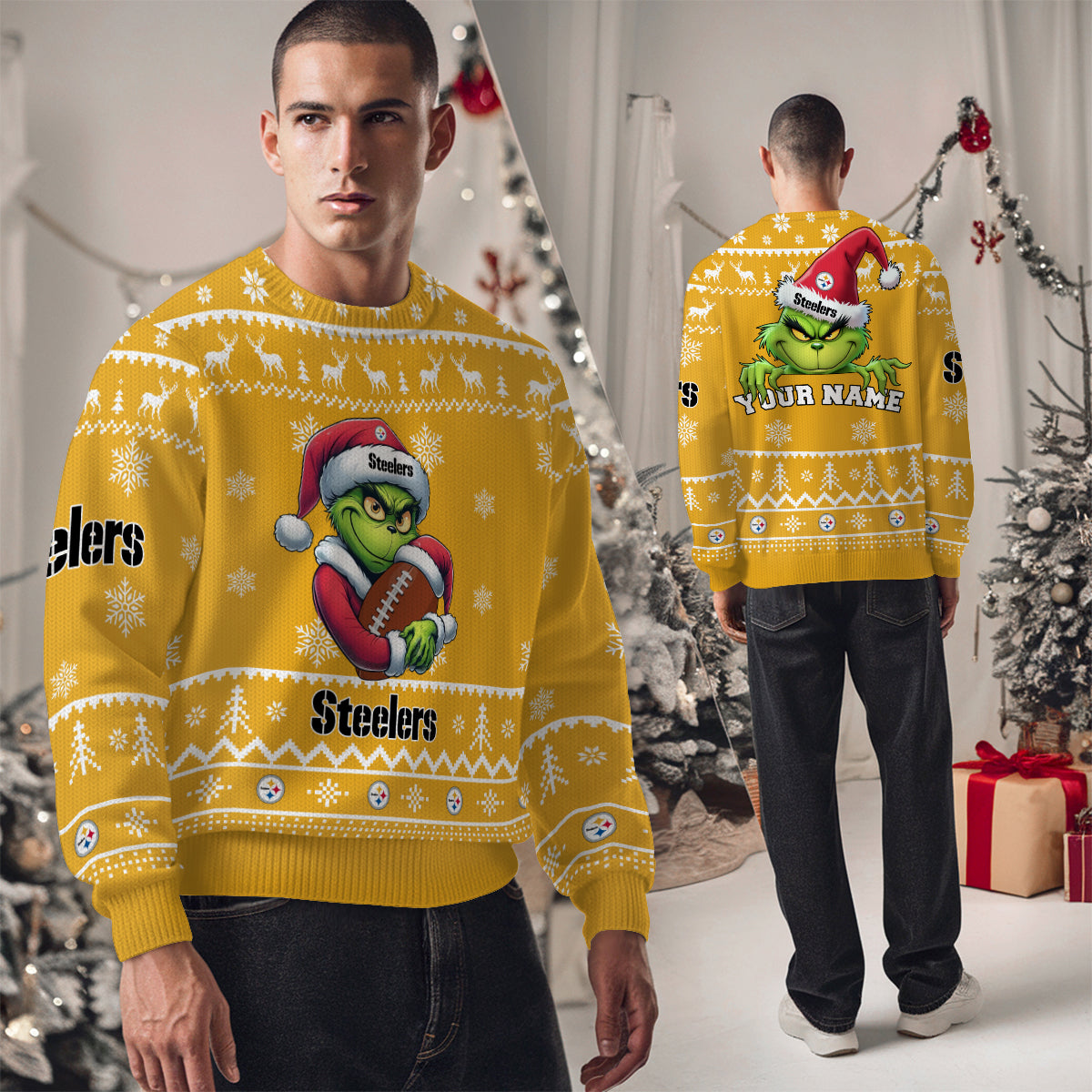 Pittsburgh Steelers Premium Ugly Christmas Sweater Limited Edition AZHGUSW000031TeamColor