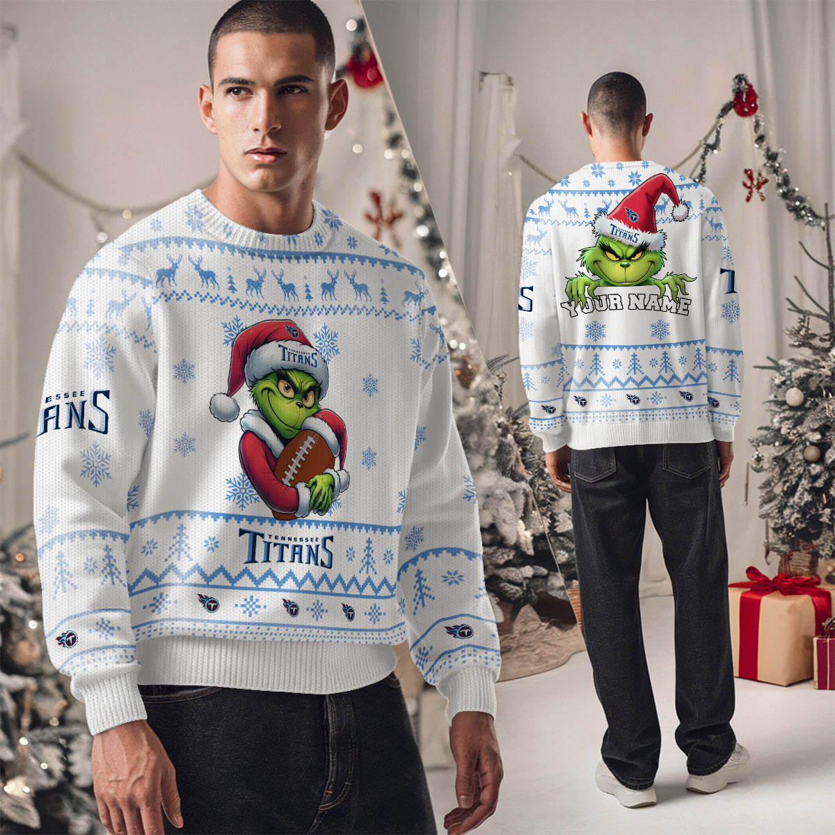Tennessee Titans Premium Ugly Christmas Sweater Limited Edition AZHGUSW000032White