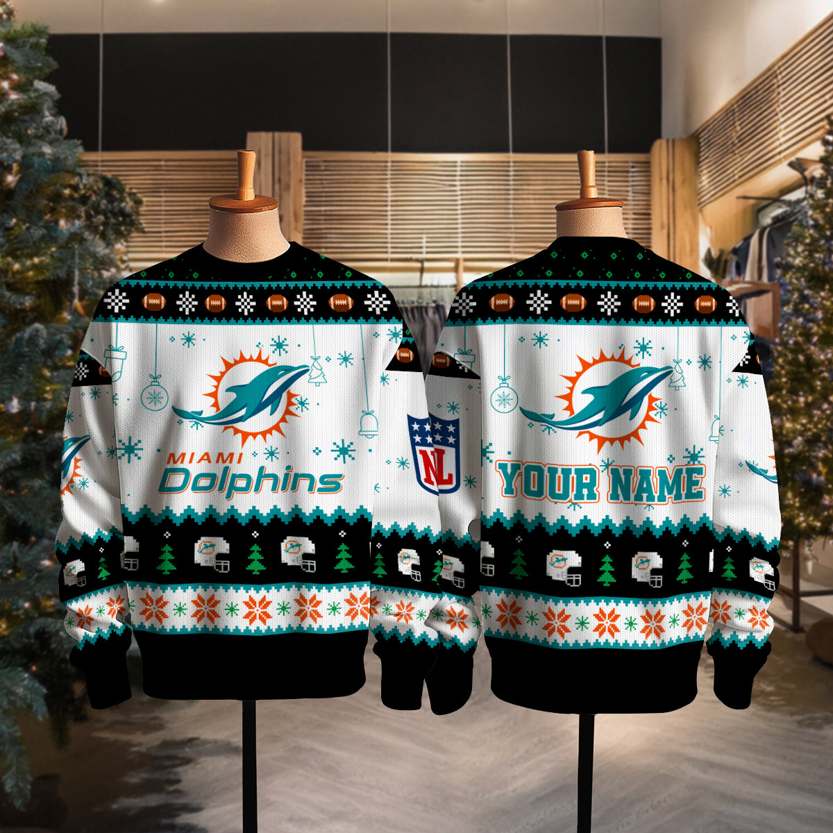 Miami Dolphins Premium Ugly Christmas Sweater New Collection AZHGUSW000060