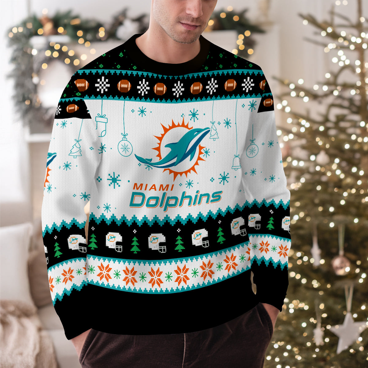 Miami Dolphins Premium Ugly Christmas Sweater New Collection AZHGUSW000060
