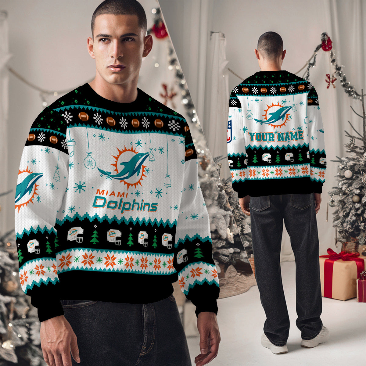 Miami Dolphins Premium Ugly Christmas Sweater New Collection AZHGUSW000060