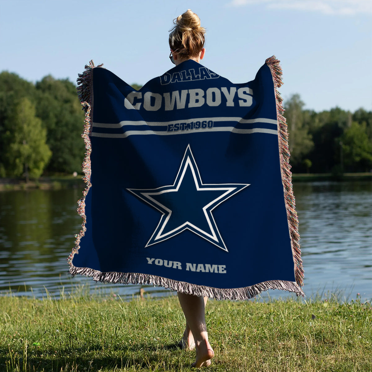 Dallas Cowboys Premium New Woven Throw Blanket AZHGWVB00005