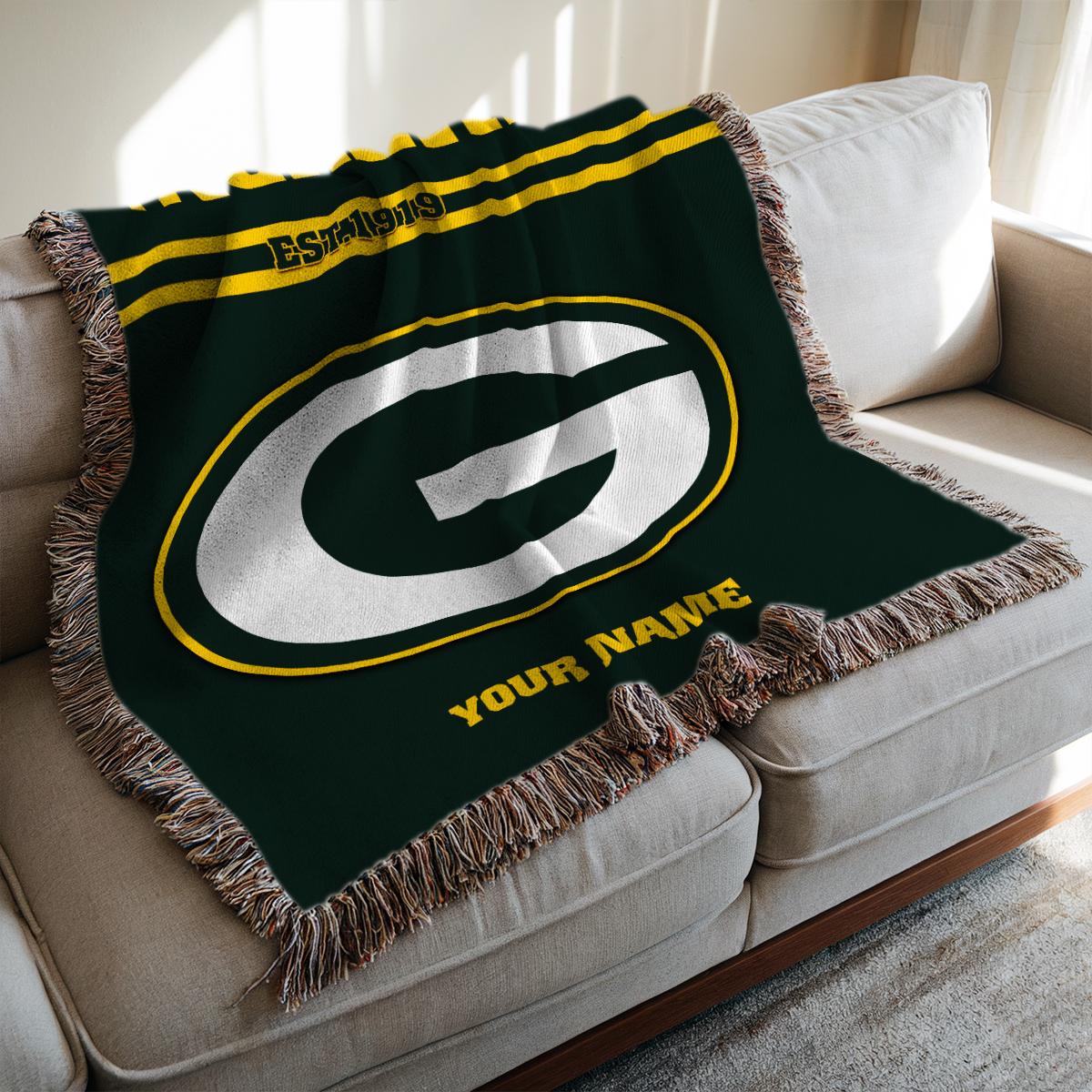 Green Bay Packers Premium New Woven Throw Blanket AZHGWVB00007
