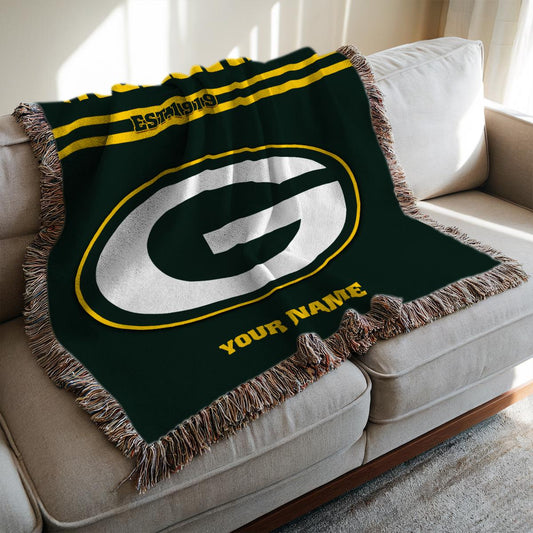 Green Bay Packers Premium New Woven Throw Blanket AZHGWVB00007