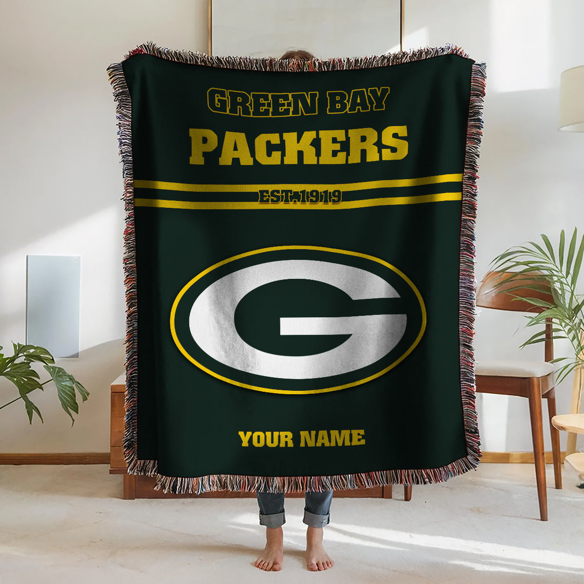 Green Bay Packers Premium New Woven Throw Blanket AZHGWVB00007