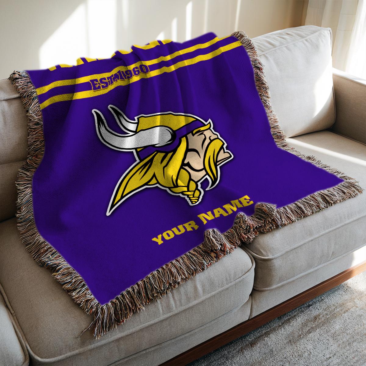 Minnesota Vikings Premium New Woven Throw Blanket AZHGWVB00009
