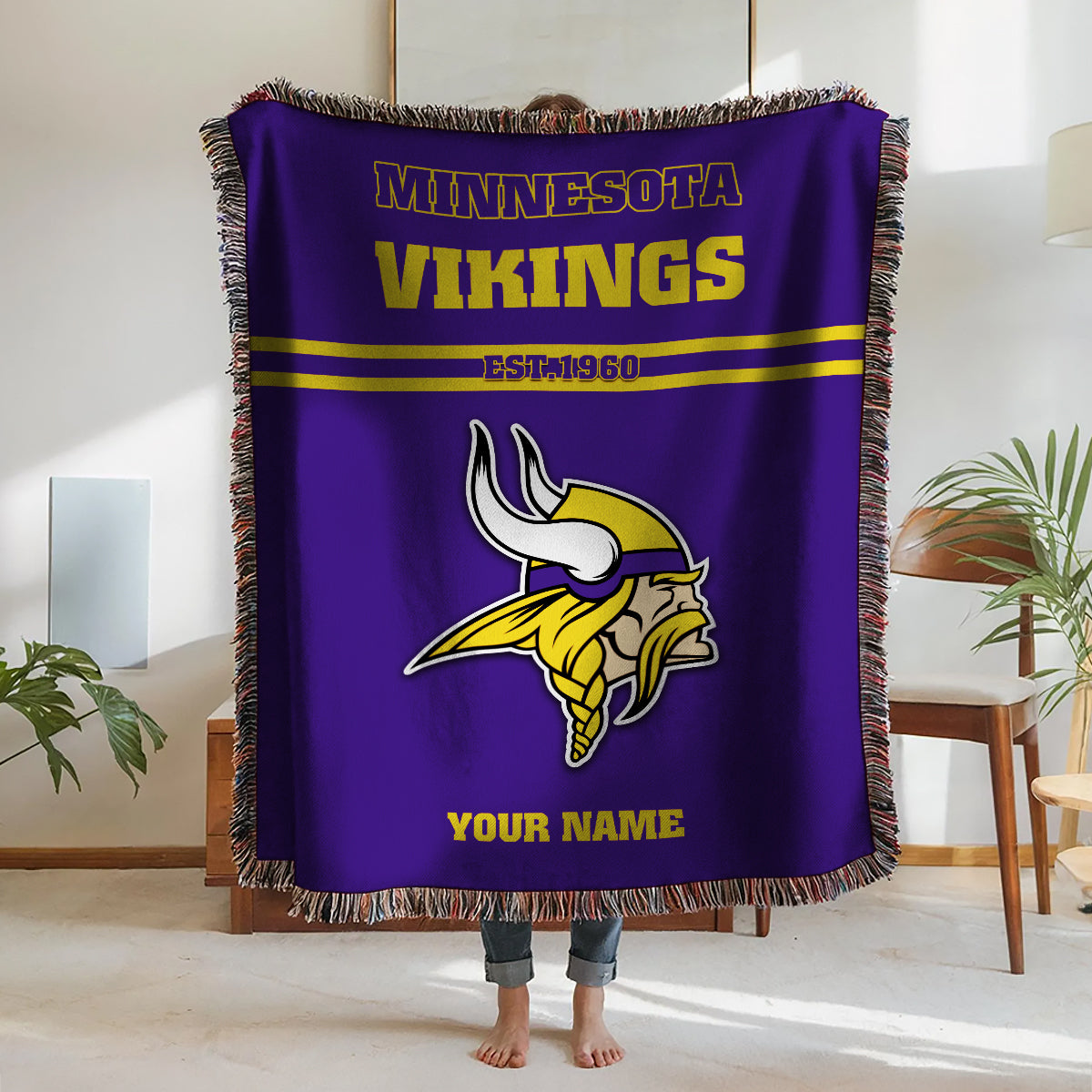 Minnesota Vikings Premium New Woven Throw Blanket AZHGWVB00009