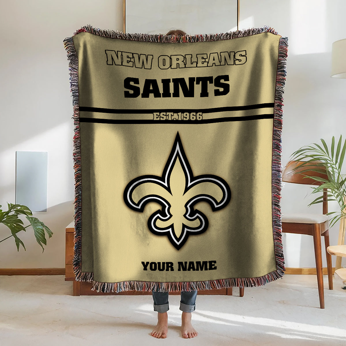 New Orleans Saints Premium New Woven Throw Blanket AZHGWVB00010