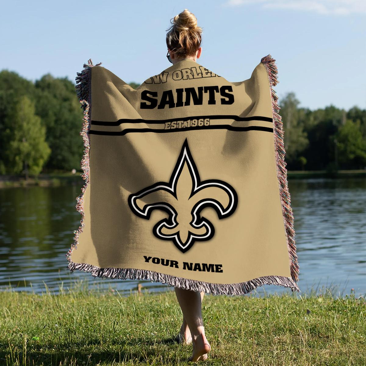 New Orleans Saints Premium New Woven Throw Blanket AZHGWVB00010