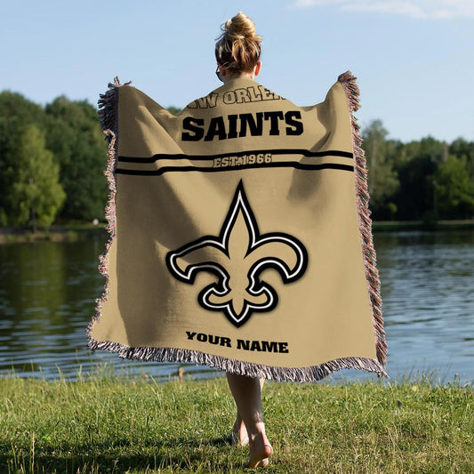 New Orleans Saints Premium New Woven Throw Blanket AZHGWVB00010