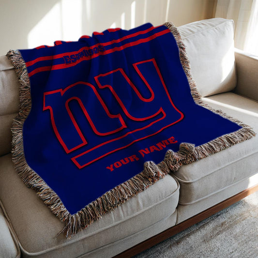 New York Giants Premium New Woven Throw Blanket AZHGWVB00011