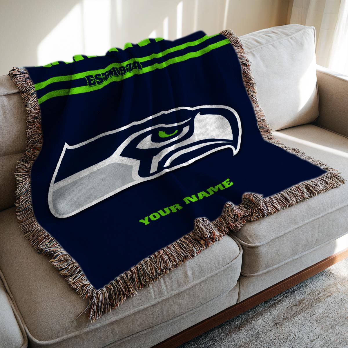 Seattle Seahawks Premium New Woven Throw Blanket AZHGWVB00014