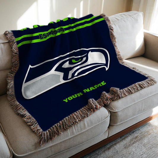 Seattle Seahawks Premium New Woven Throw Blanket AZHGWVB00014