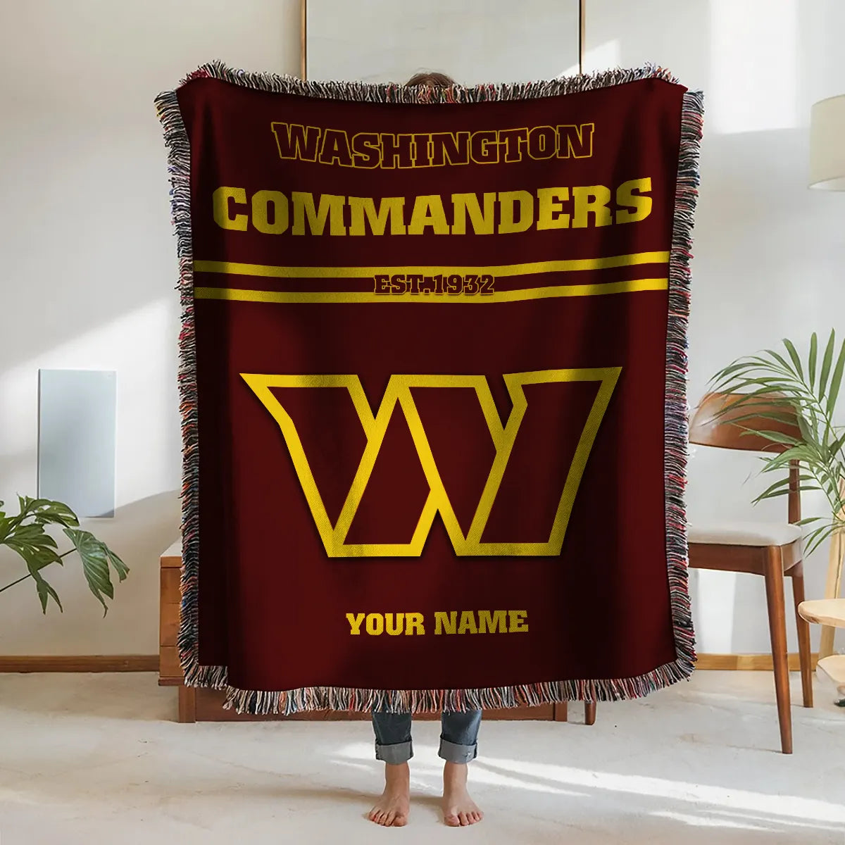 Washington Commanders Premium New Woven Throw Blanket AZHGWVB00016