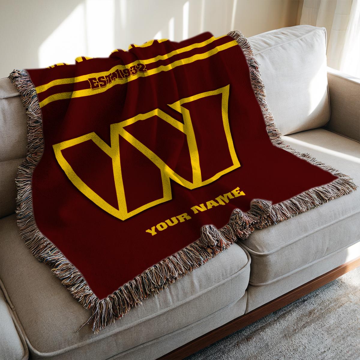 Washington Commanders Premium New Woven Throw Blanket AZHGWVB00016