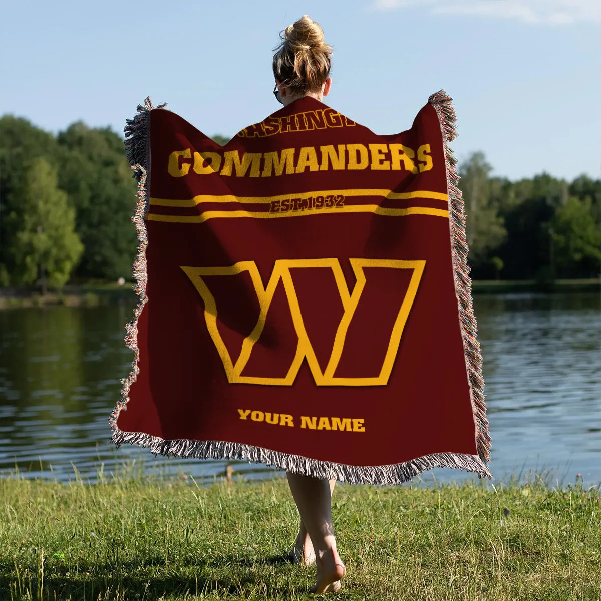 Washington Commanders Premium New Woven Throw Blanket AZHGWVB00016