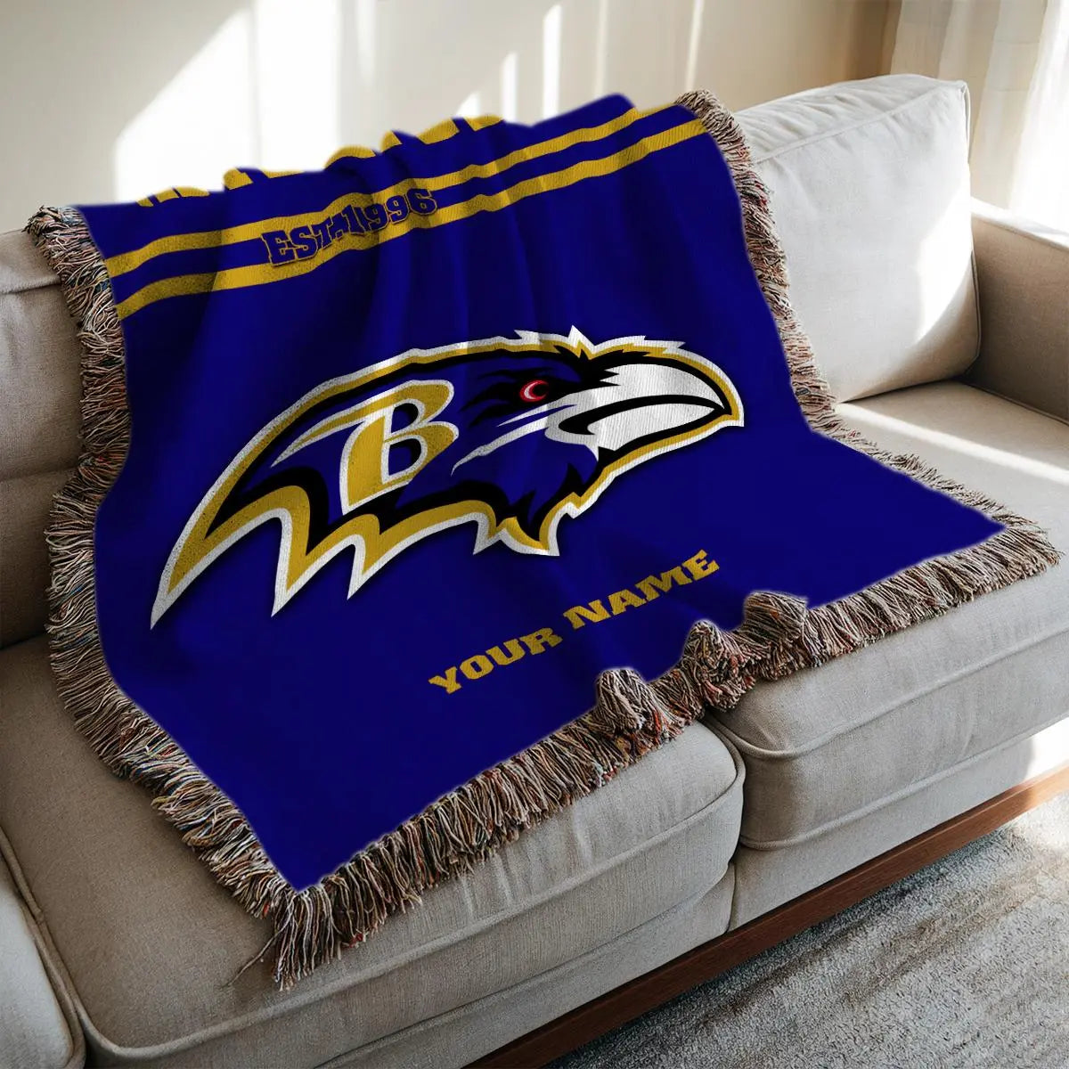Baltimore Ravens Premium New Woven Throw Blanket AZHGWVB00017