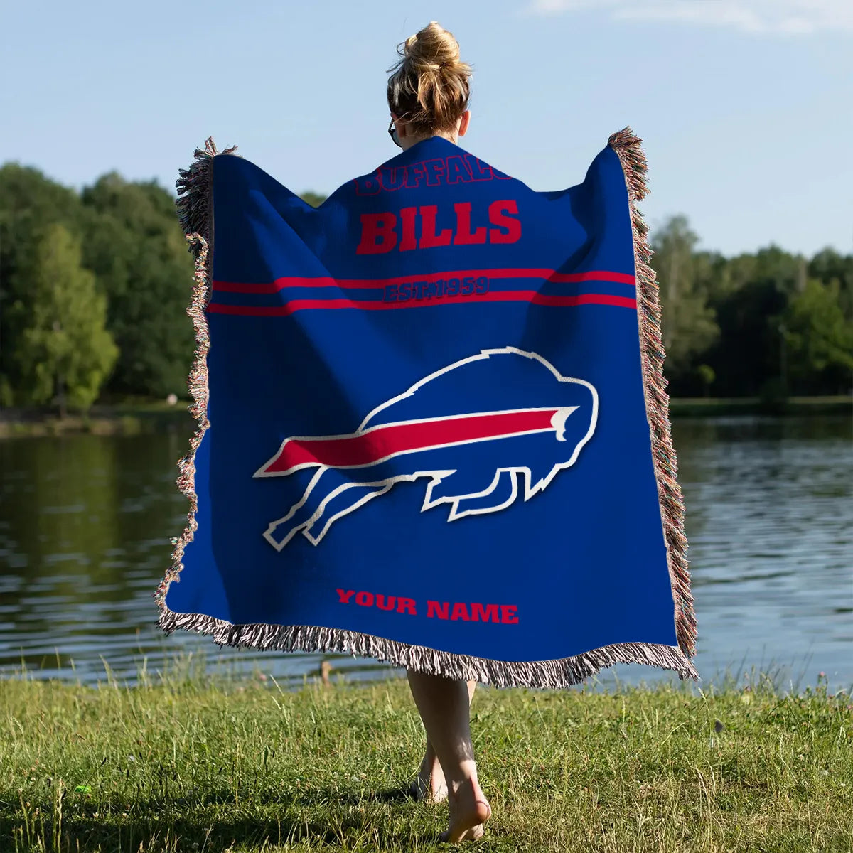 Buffalo Bills Premium New Woven Throw Blanket AZHGWVB00018