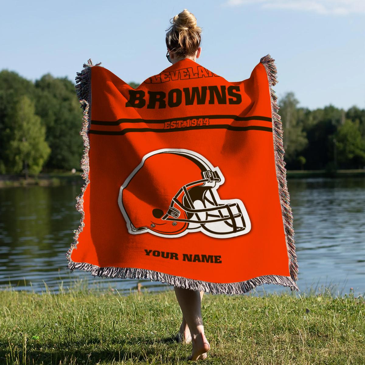 Cleveland Browns Premium New Woven Throw Blanket AZHGWVB00020