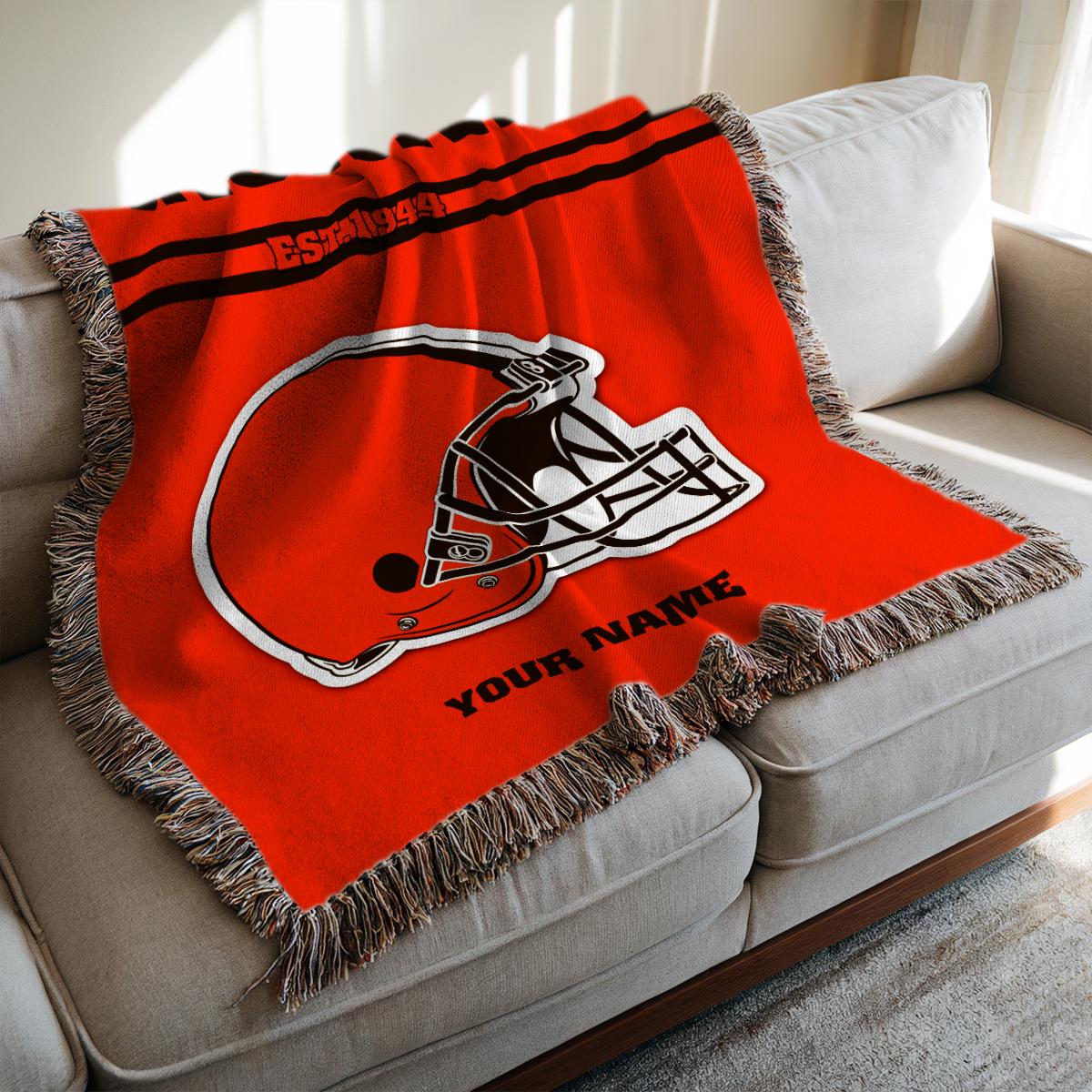 Cleveland Browns Premium New Woven Throw Blanket AZHGWVB00020
