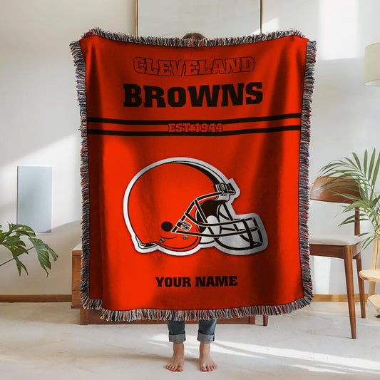 Cleveland Browns Premium New Woven Throw Blanket AZHGWVB00020