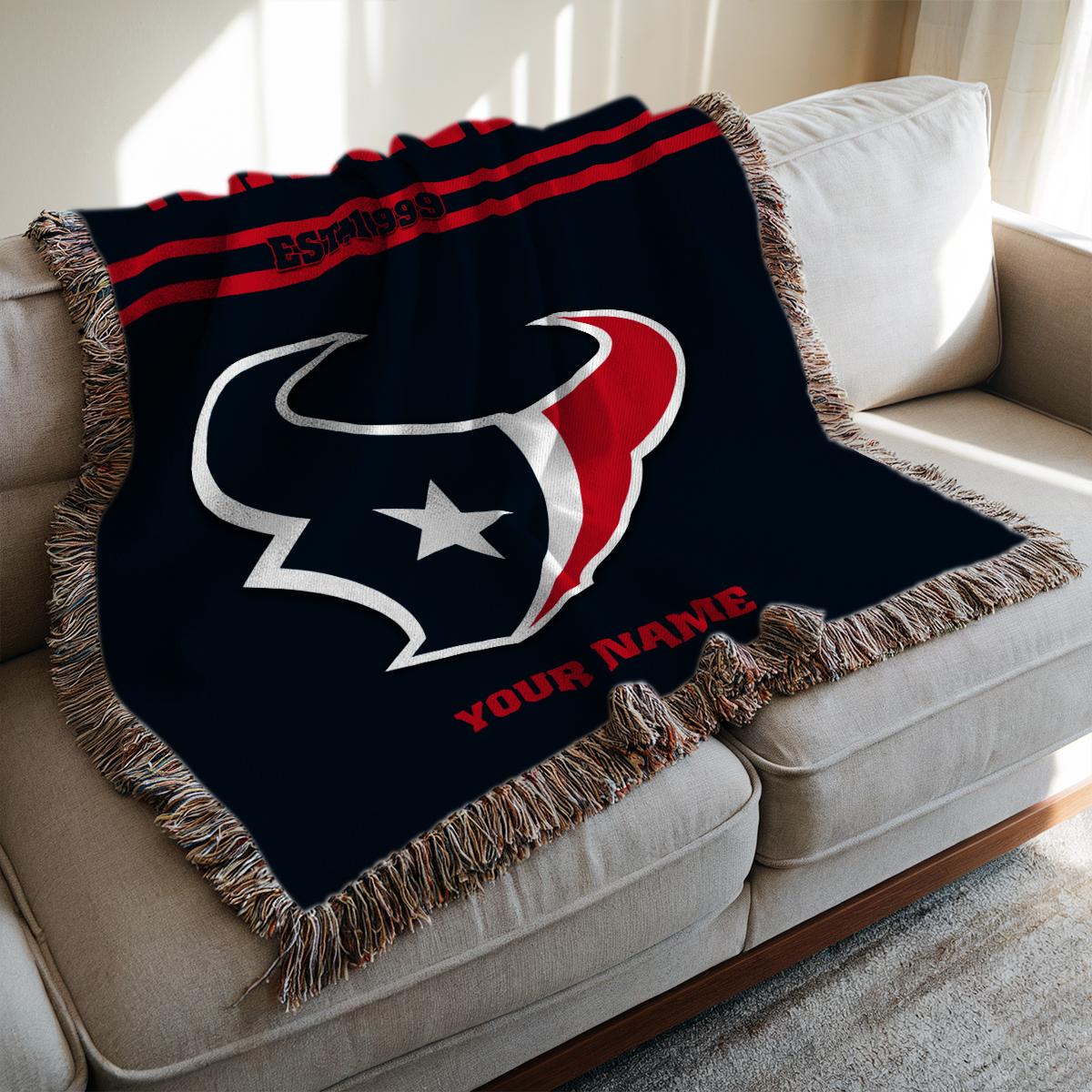Houston Texans Premium New Woven Throw Blanket AZHGWVB00022