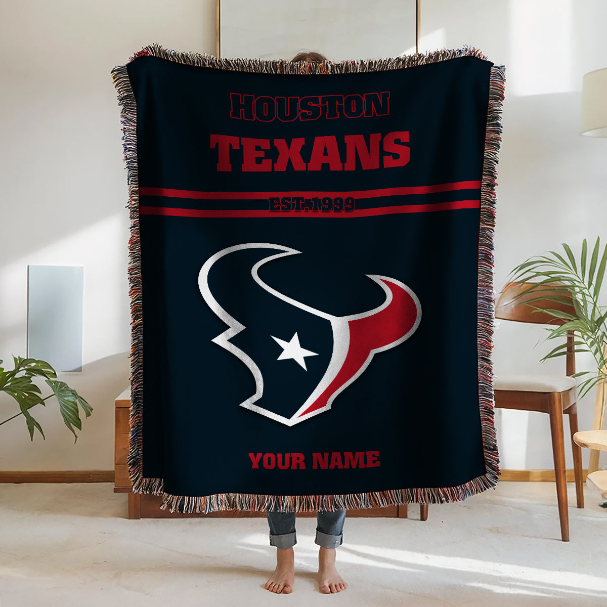 Houston Texans Premium New Woven Throw Blanket AZHGWVB00022