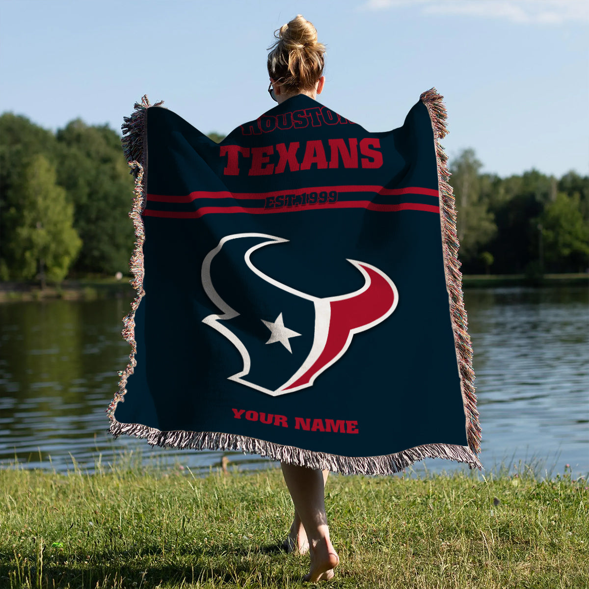 Houston Texans Premium New Woven Throw Blanket AZHGWVB00022