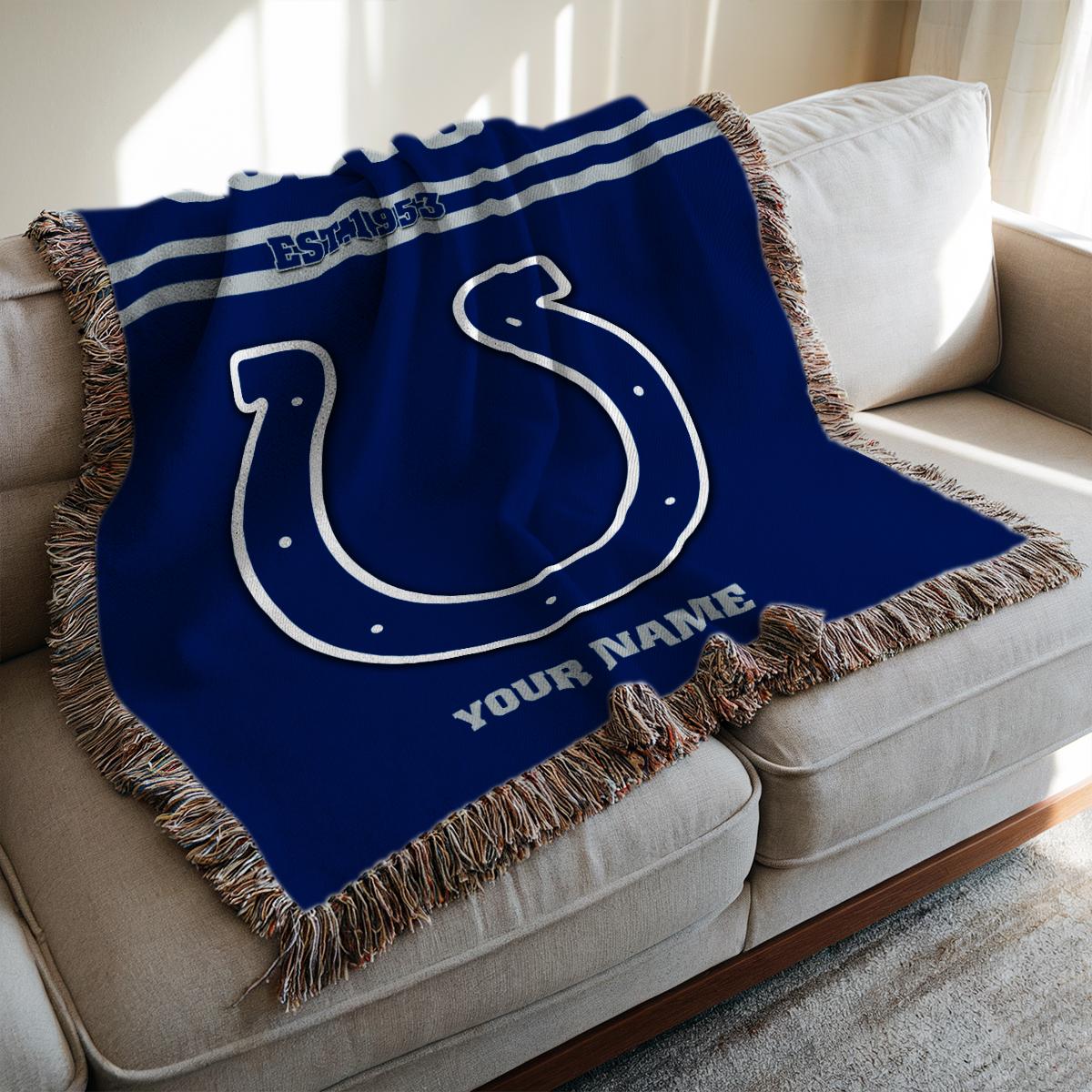 Indianapolis Colts Premium New Woven Throw Blanket AZHGWVB00023