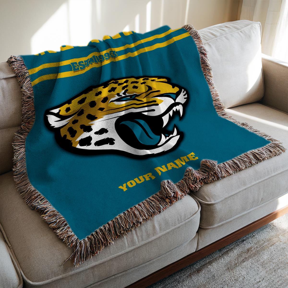 Jacksonville Jaguars Premium New Woven Throw Blanket AZHGWVB00024