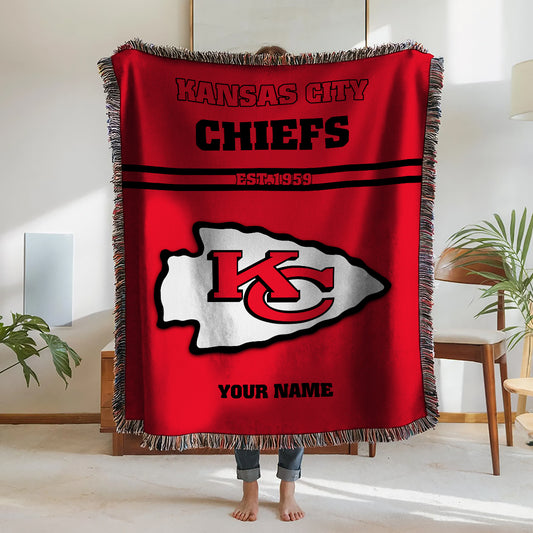 Kansas City Chiefs Premium New Woven Throw Blanket AZHGWVB00025