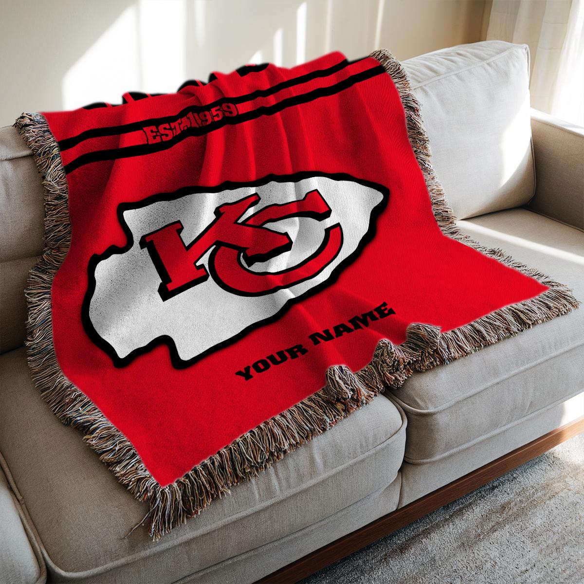 Kansas City Chiefs Premium New Woven Throw Blanket AZHGWVB00025