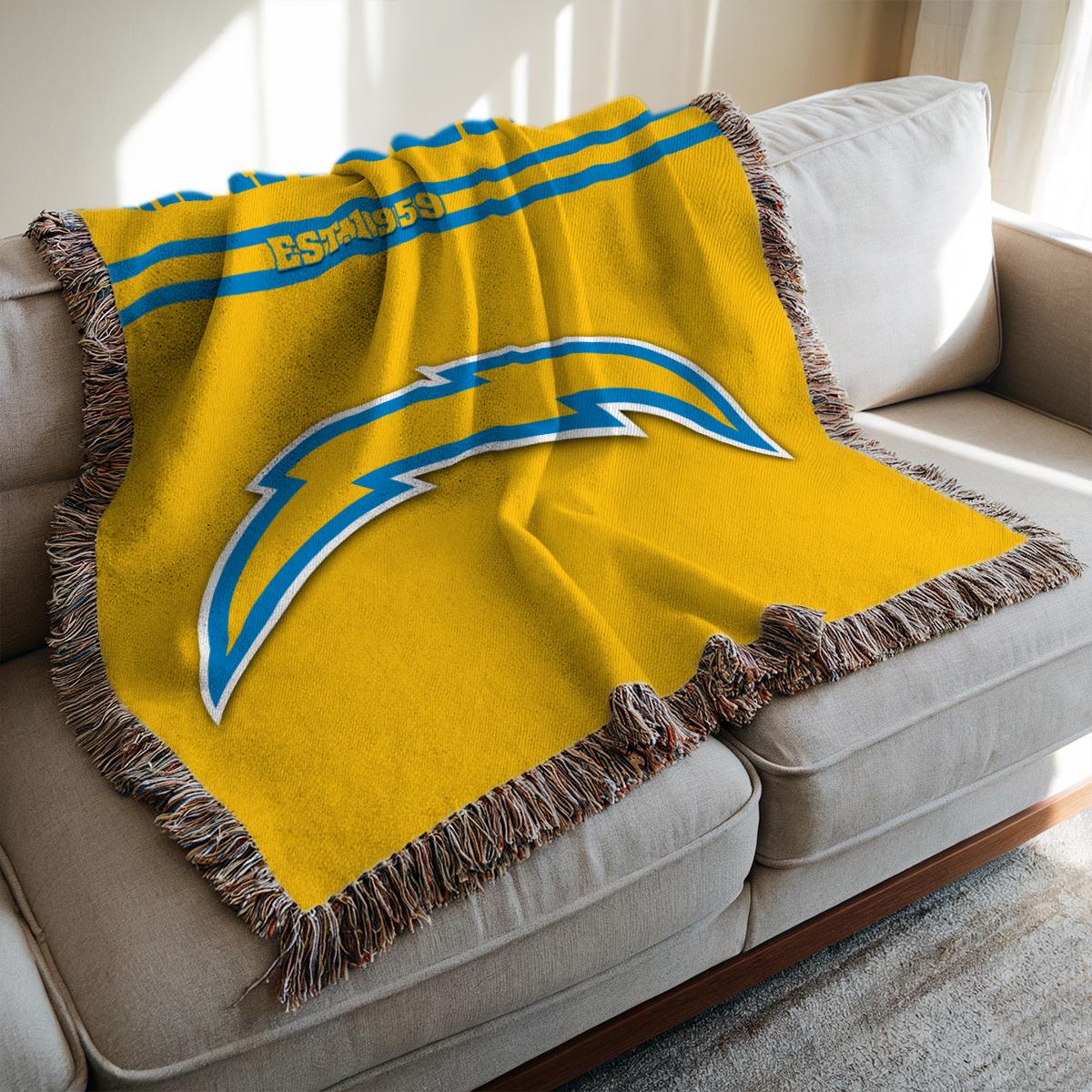 Los Angeles Chargers Premium New Woven Throw Blanket AZHGWVB00027
