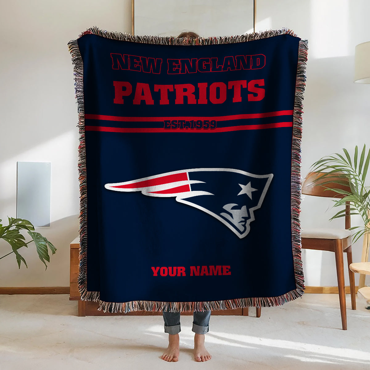 New England Patriots Premium New Woven Throw Blanket AZHGWVB00029