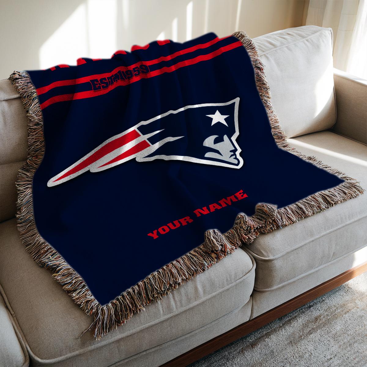 New England Patriots Premium New Woven Throw Blanket AZHGWVB00029