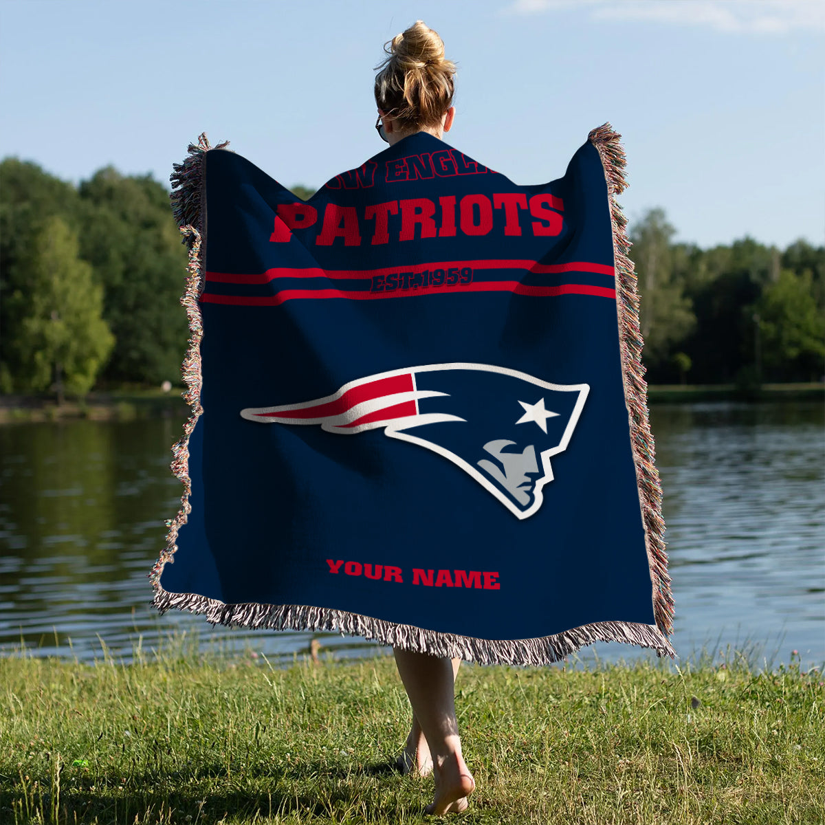 New England Patriots Premium New Woven Throw Blanket AZHGWVB00029