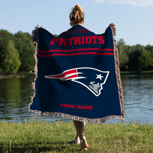 New England Patriots Premium New Woven Throw Blanket AZHGWVB00029