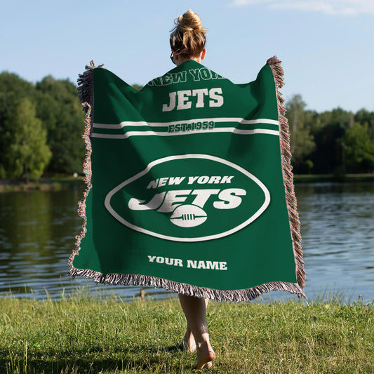 New York Jets Premium New Woven Throw Blanket AZHGWVB00030