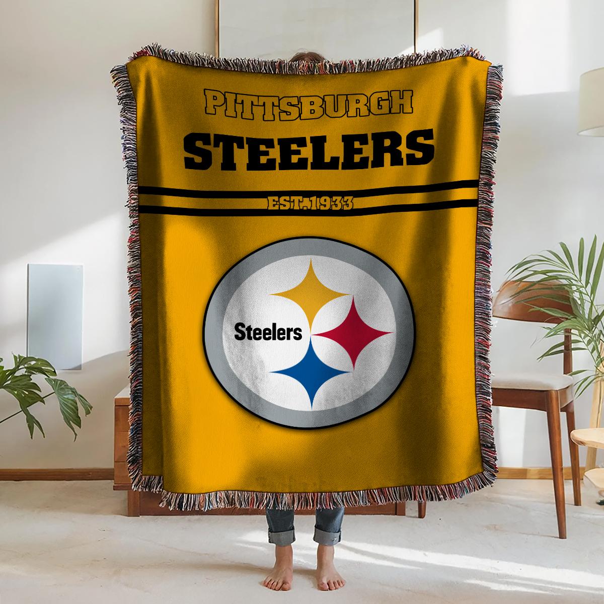 Pittsburgh Steelers Premium New Woven Throw Blanket AZHGWVB00031