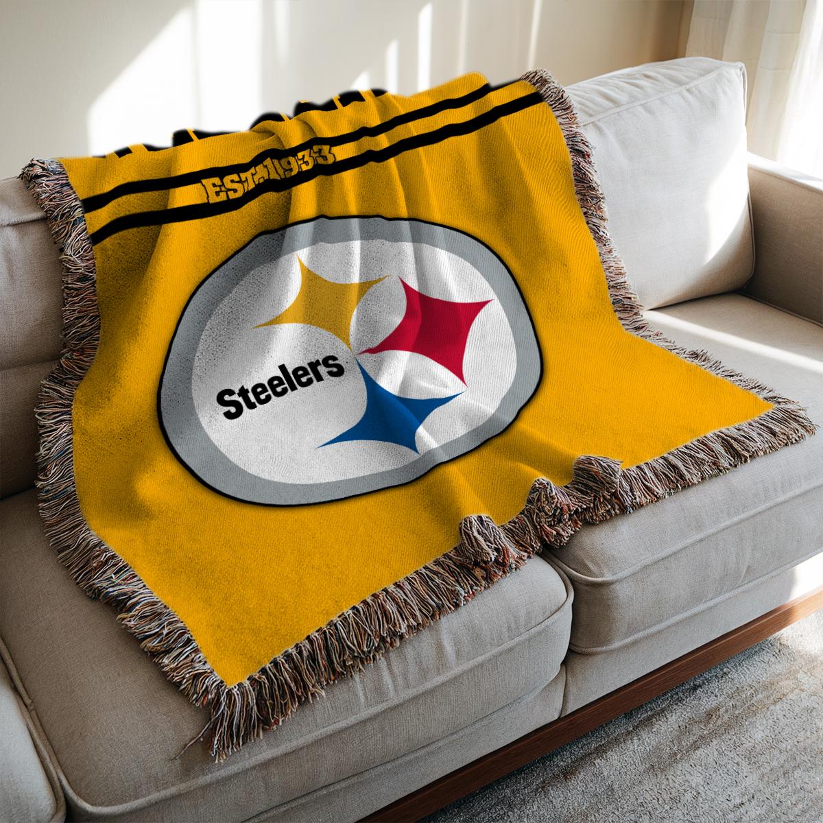 Pittsburgh Steelers Premium New Woven Throw Blanket AZHGWVB00031