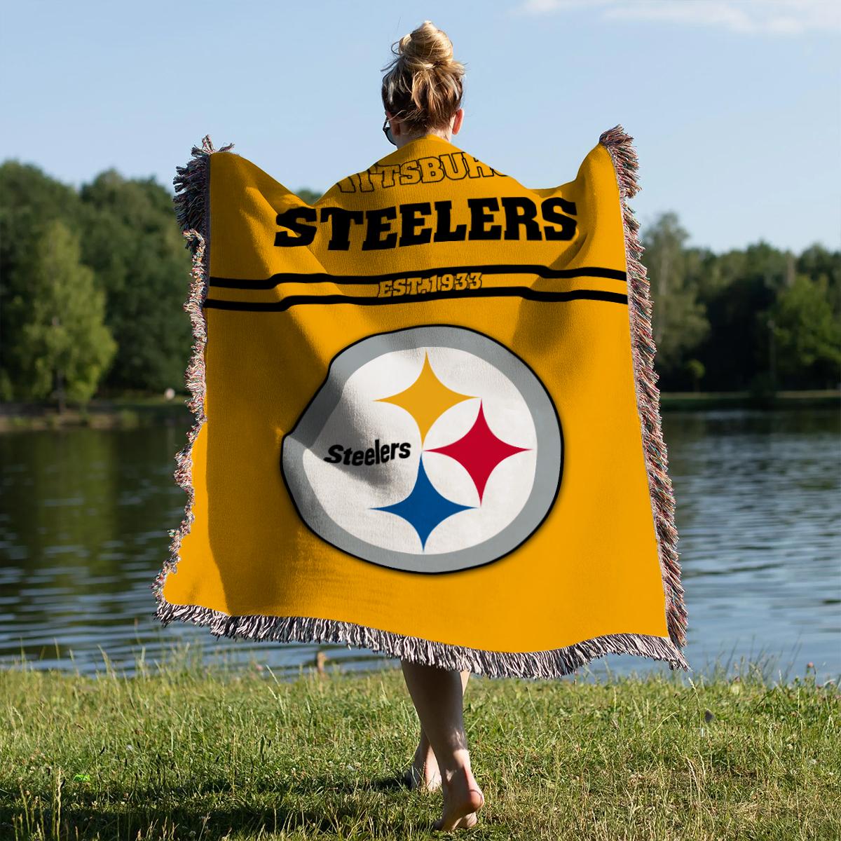 Pittsburgh Steelers Premium New Woven Throw Blanket AZHGWVB00031