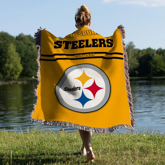 Pittsburgh Steelers Premium New Woven Throw Blanket AZHGWVB00031