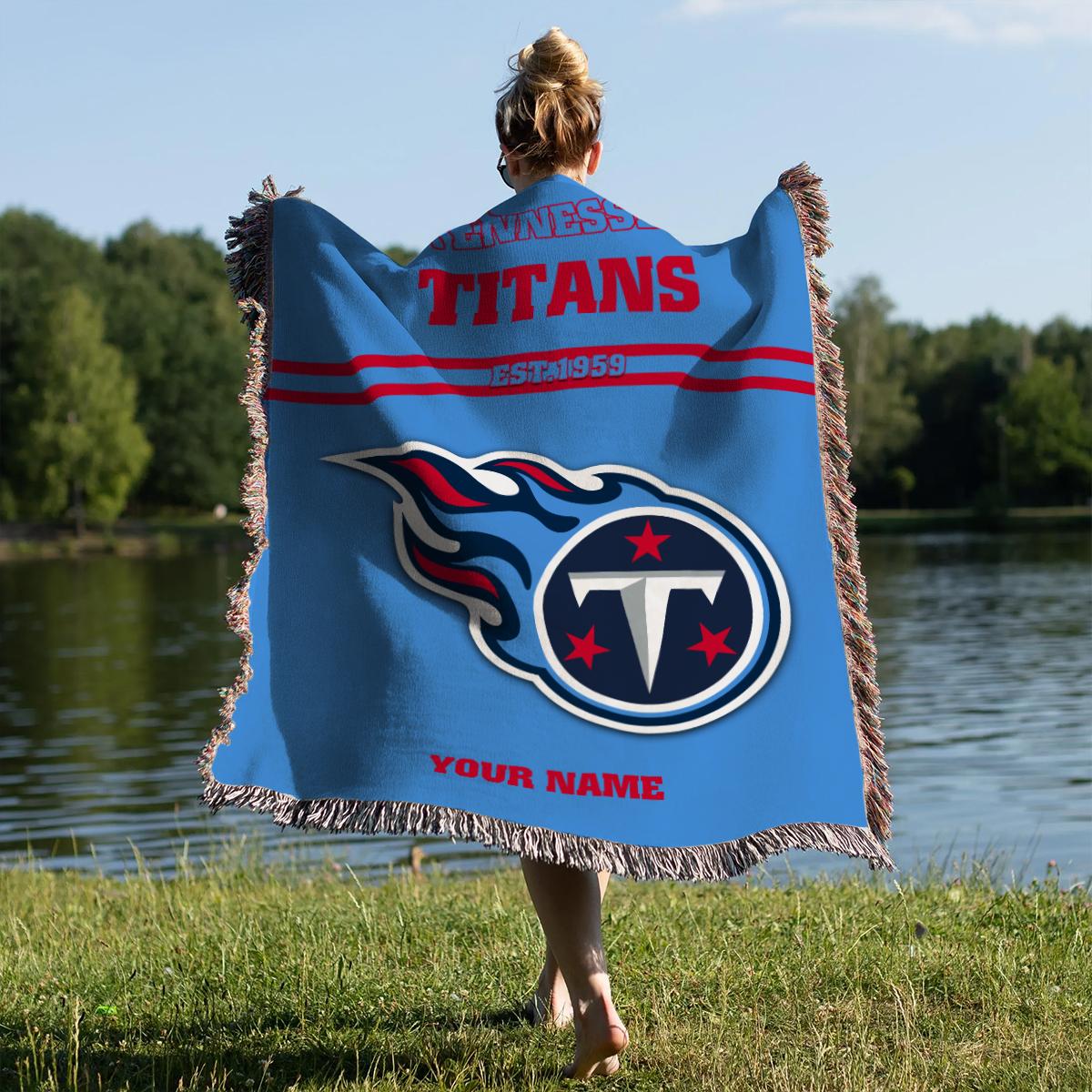 Tennessee Titans Premium New Woven Throw Blanket AZHGWVB00032