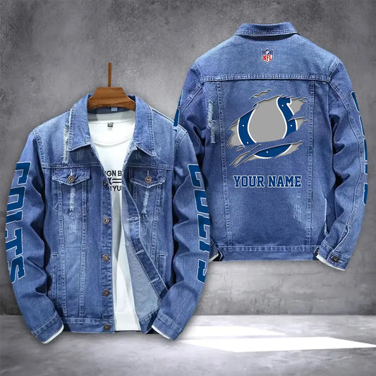 Indianapolis Colts Personalized New Denim Jacket AZICOTADJ00002