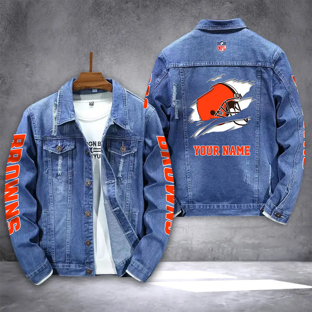 Cleveland Browns Personalized New Denim Jacket AZICOTADJ00003