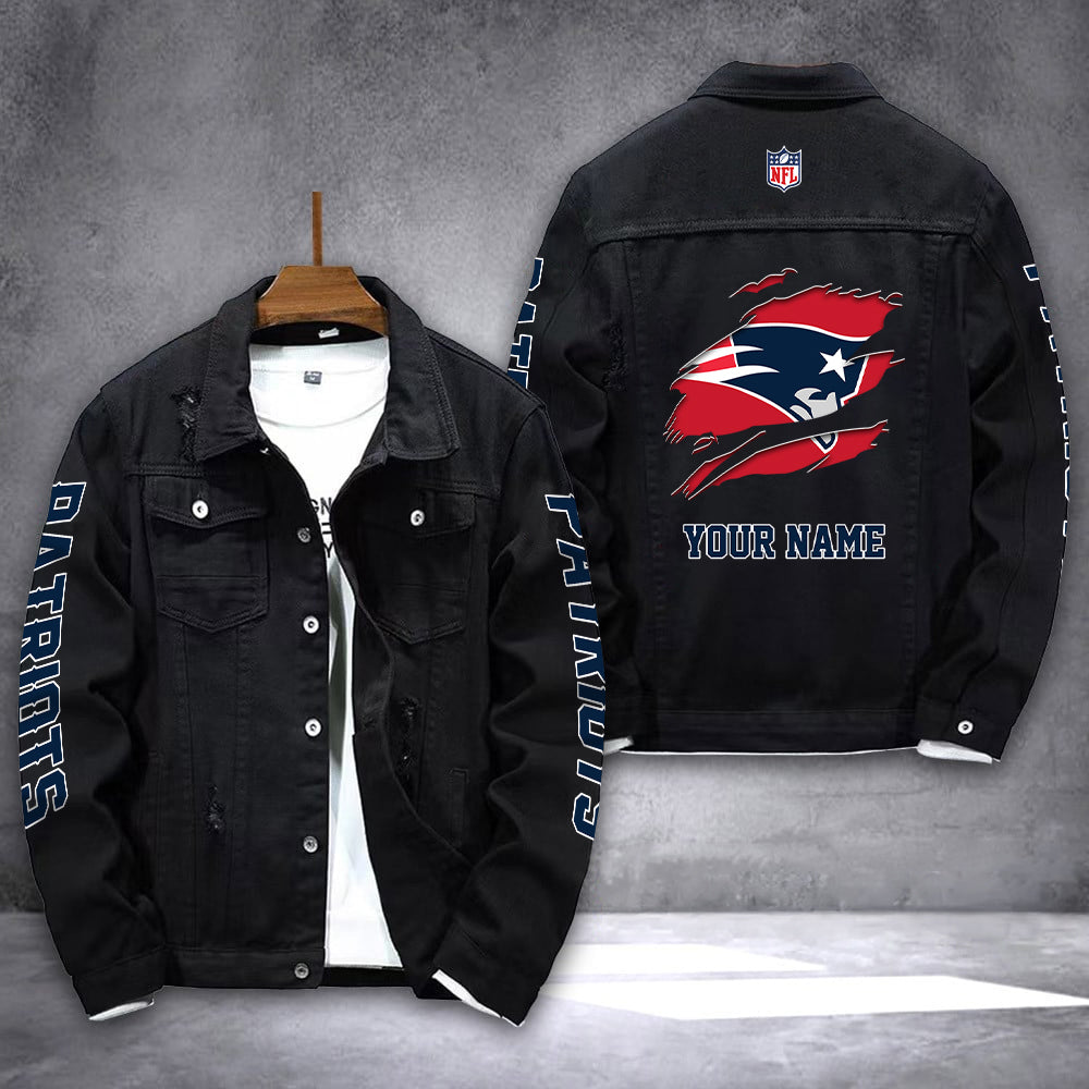 New England Patriots Personalized New Denim Jacket AZICOTADJ00004