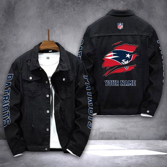 New England Patriots Personalized New Denim Jacket AZICOTADJ00004