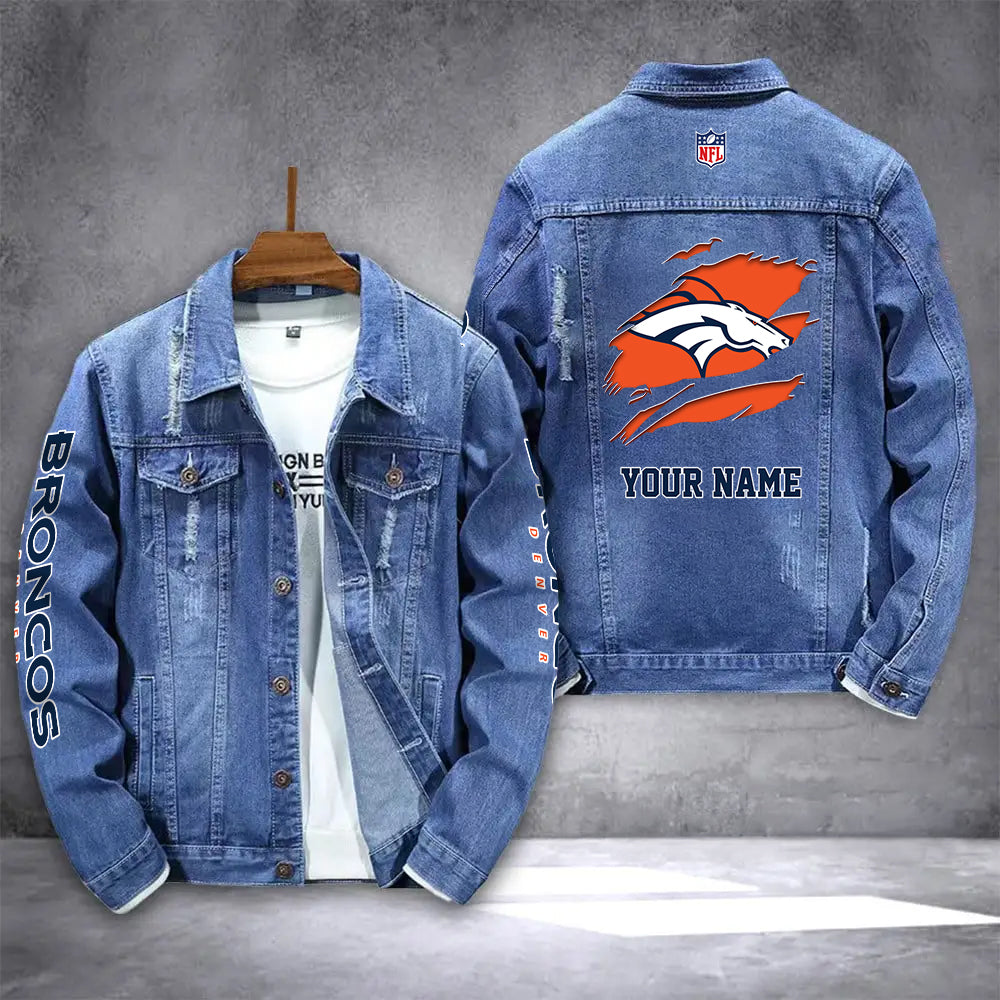 Denver Broncos Personalized New Denim Jacket AZICOTADJ00006